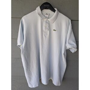 Lacoste Polo Shirt Mens 48 (9) Light Blue Short Sleeve Pique Knit Collared Logo